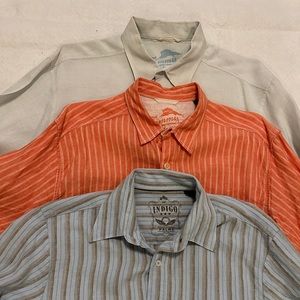 Lot 3 Tommy Bahama, Indigo Palms, Button-down, Long-sleeved Shirts- Size Large